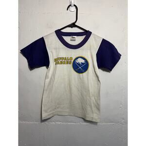 Vintage Buffalo Sabres Kids 10-12 T Shirt Single Stitch NOTE STAINS